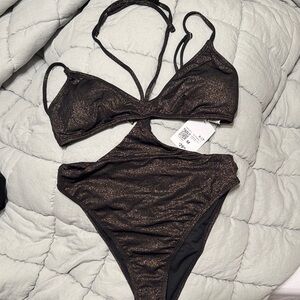 Forever 21 Black and Gold Bikini